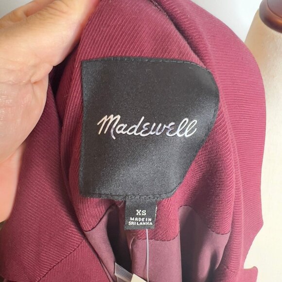 Madewell $178 Drapeweave Caldwell Double-Breasted Blazer Cabernet Size XS NH328 - Picture 9 of 12